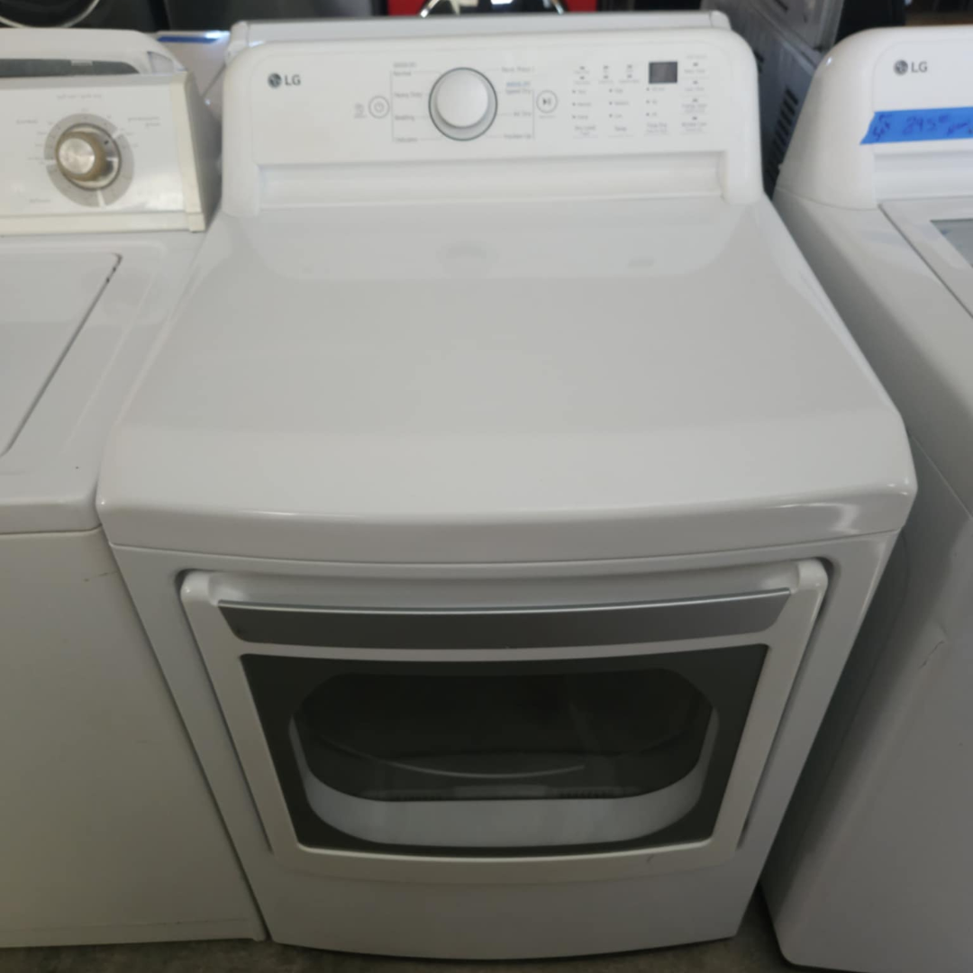 SET: NEW LG WT6105CW 27 Inch Top Load Washer with 4.1 cu ft Capacity & REFURBISHED DLE7150W 27 Inch Electric Dryer with 7.3 Cu. Ft. Capacity (Copy)
