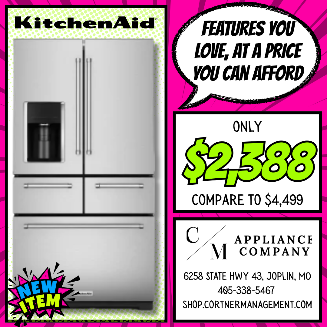 KitchenAid KRMF706ESS 36 Inch Freestanding 5-Door French Door Refrigerator with 25.8 cu. ft.