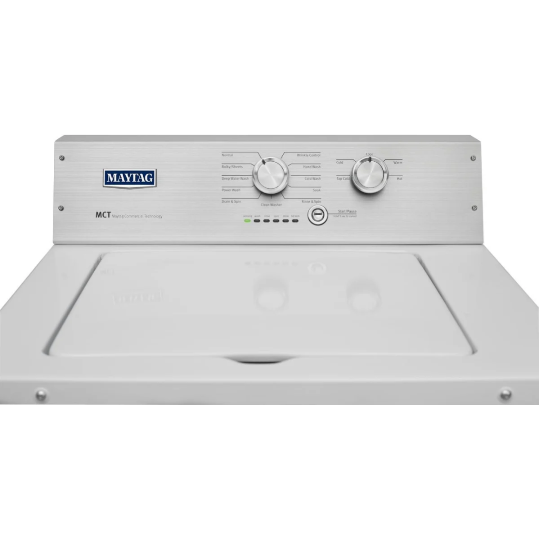 Maytag Heritage Series MVWP475EW 28 Inch 3.6 cu. ft. Top Load Washer with 11 Wash Cycles, 800 RPM, PowerWash Cycle3, Wrinkle Control, Deep Water Wash Cycle, Detergent Dispenser, Automatic Load Size Sensing Technology