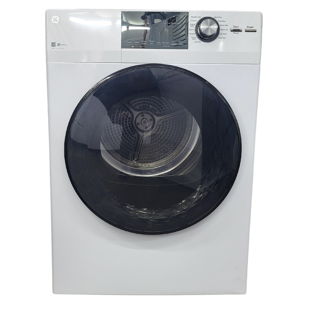 GE GFD14ESSNWW 24 Inch Electric Dryer with 4.3 Cu. Ft. Capacity, 13 Dryer Programs, Sensor Dry, Sanitize, Delay Start, Quick Dry, and Energy Star®