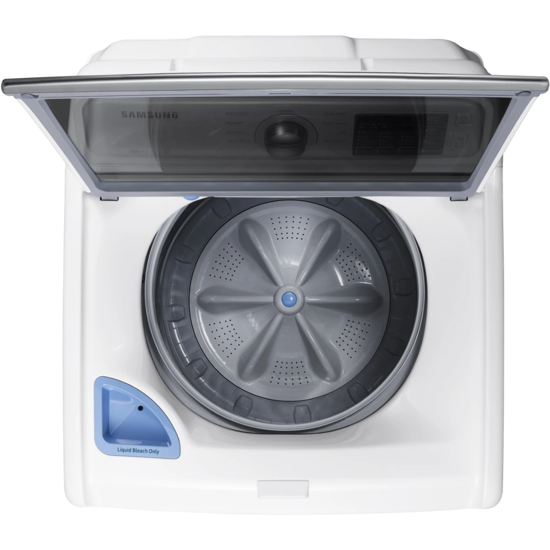 SET: Samsung WA45M7050AW 27 Inch Top Load Washer 4.5 cu. ft. & DV48H7400EW 27 Inch 7.4 cu. ft. Electric Dryer Refurbished