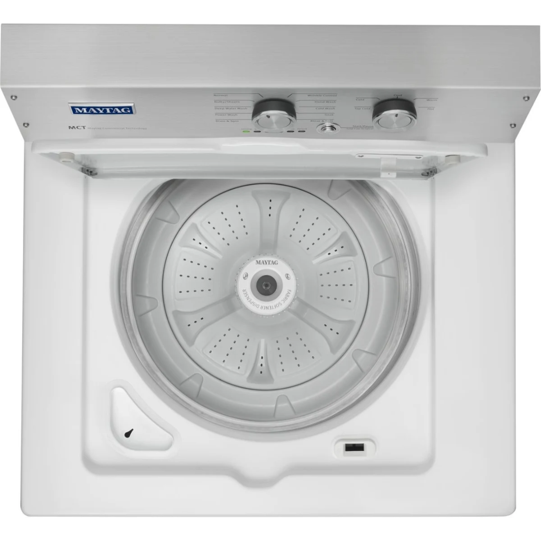 Maytag Heritage Series MVWP475EW 28 Inch 3.6 cu. ft. Top Load Washer with 11 Wash Cycles, 800 RPM, PowerWash Cycle3, Wrinkle Control, Deep Water Wash Cycle, Detergent Dispenser, Automatic Load Size Sensing Technology