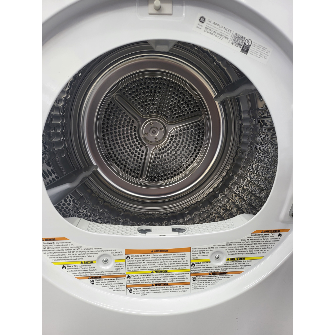GE GFD14ESSNWW 24 Inch Electric Dryer with 4.3 Cu. Ft. Capacity, 13 Dryer Programs, Sensor Dry, Sanitize, Delay Start, Quick Dry, and Energy Star®