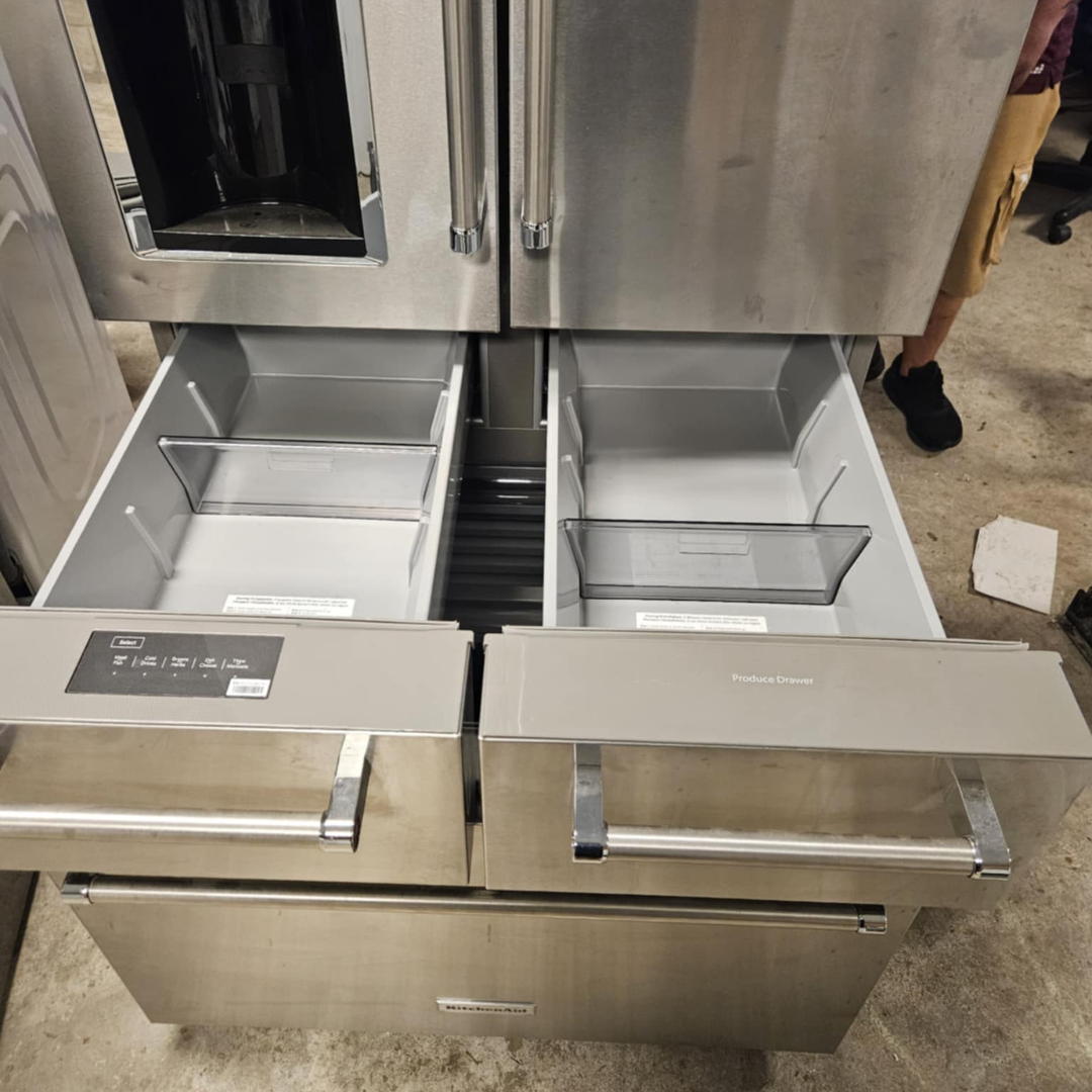 KitchenAid KRMF706ESS 36 Inch Freestanding 5-Door French Door Refrigerator with 25.8 cu. ft.