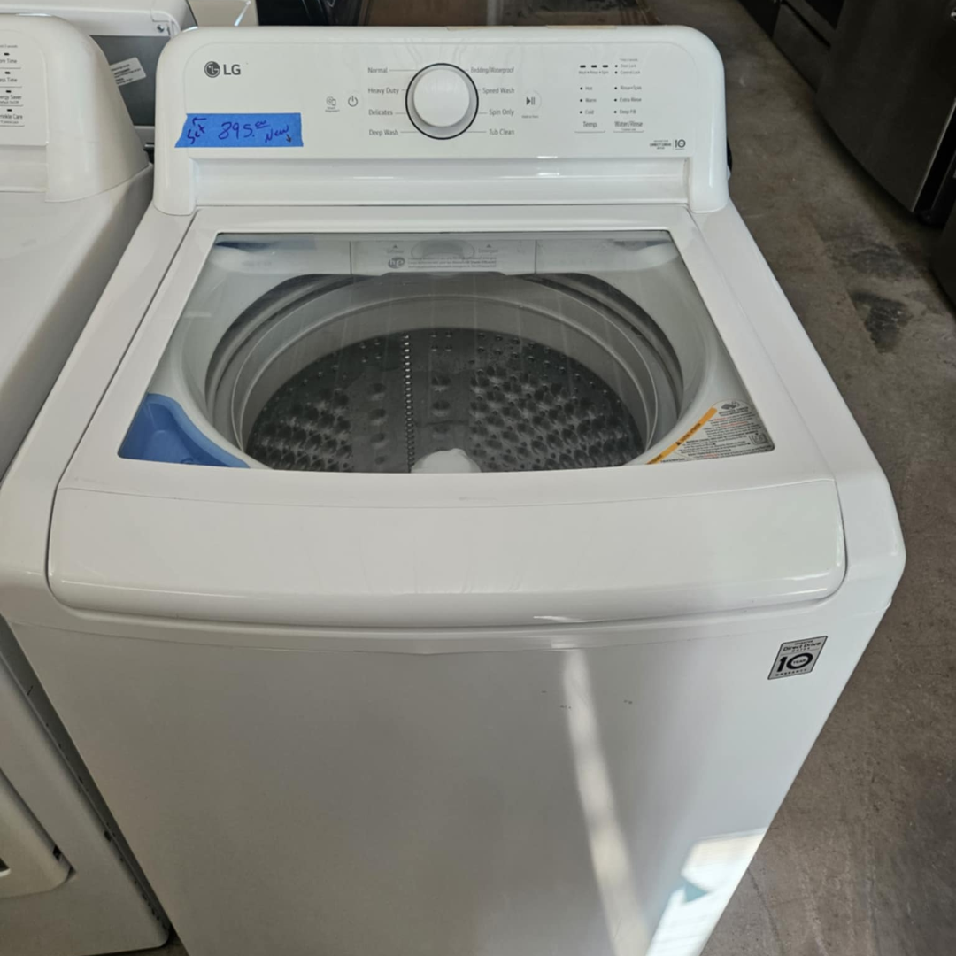 SET: NEW LG WT6105CW 27 Inch Top Load Washer with 4.1 cu ft Capacity & REFURBISHED DLE7150W 27 Inch Electric Dryer with 7.3 Cu. Ft. Capacity (Copy)