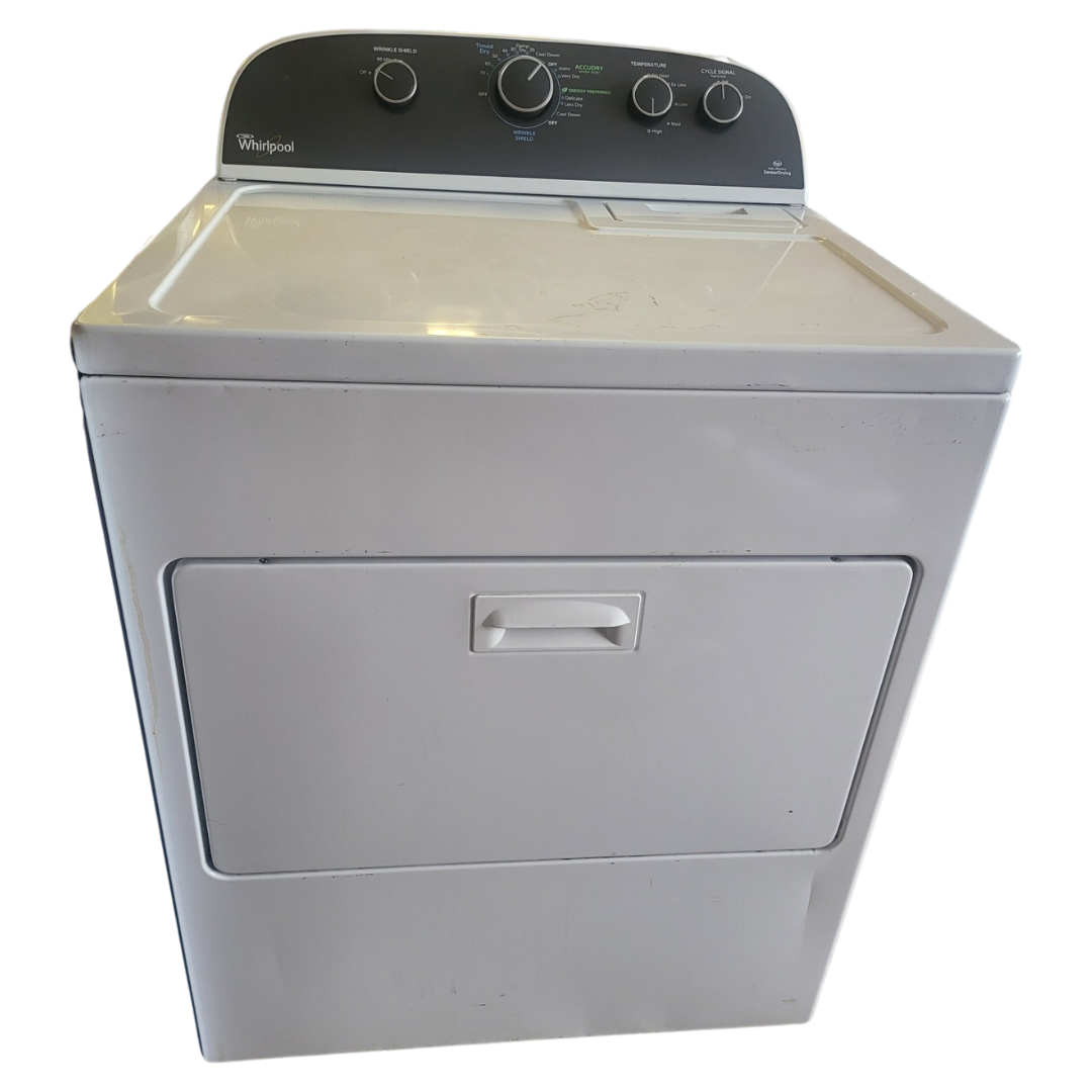 SET: Whirlpool WTW4900BW 27 Inch Top-Load Washer, 3.8 cu. ft. & Whirlpool WED4850BW29 Inch Electric Dryer, 7.0 cu. ft. - REFURBISHED