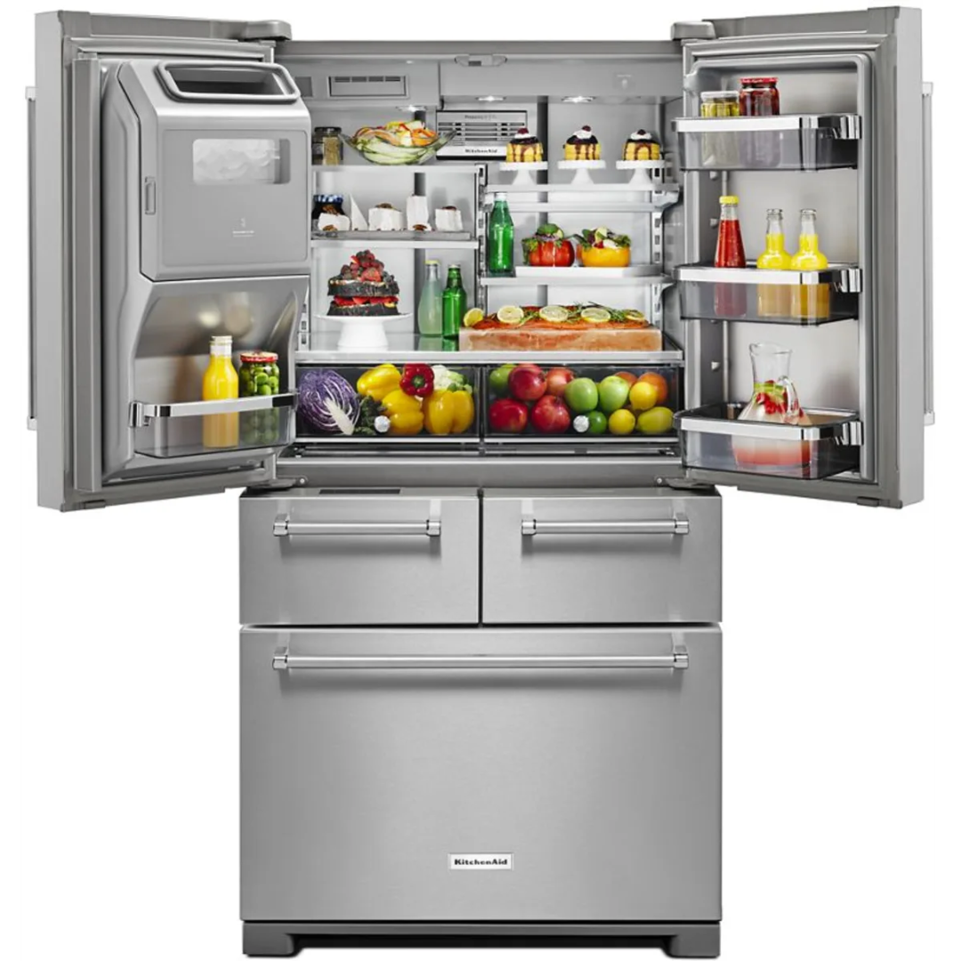 KitchenAid KRMF706ESS 36 Inch Freestanding 5-Door French Door Refrigerator with 25.8 cu. ft.