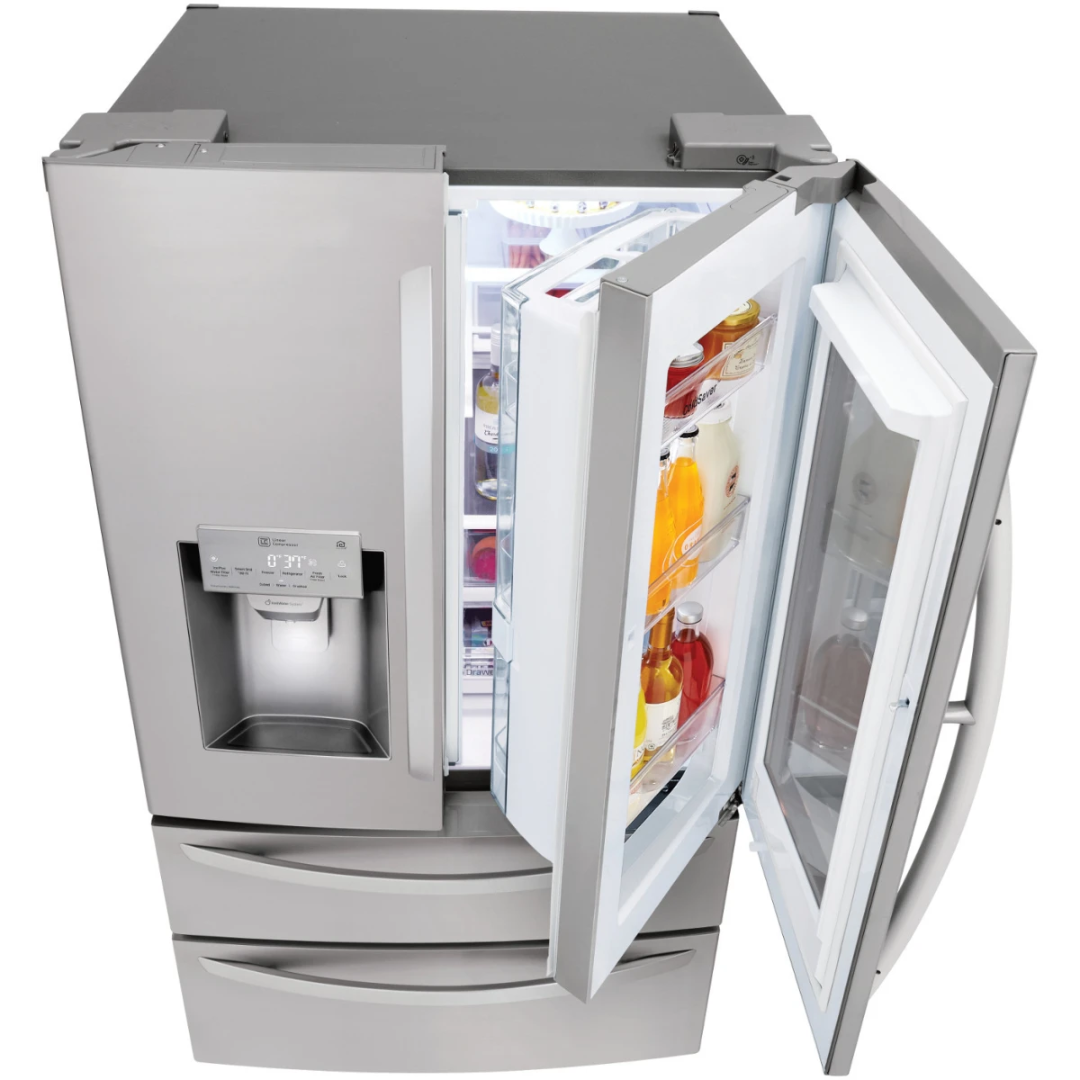 LG LMXS28596S 36 Inch 4 Door Smart Refrigerator with 27.6 Cu. Ft. Capacity, InstaView Door-In-Door: PrintProof Stainless Steel
