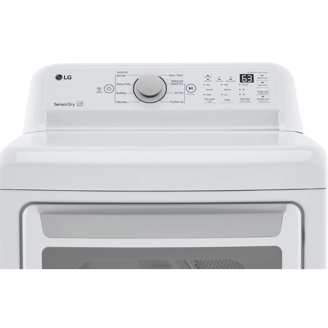 SET: NEW LG WT6105CW 27 Inch Top Load Washer with 4.1 cu ft Capacity & REFURBISHED DLE7150W 27 Inch Electric Dryer with 7.3 Cu. Ft. Capacity (Copy)