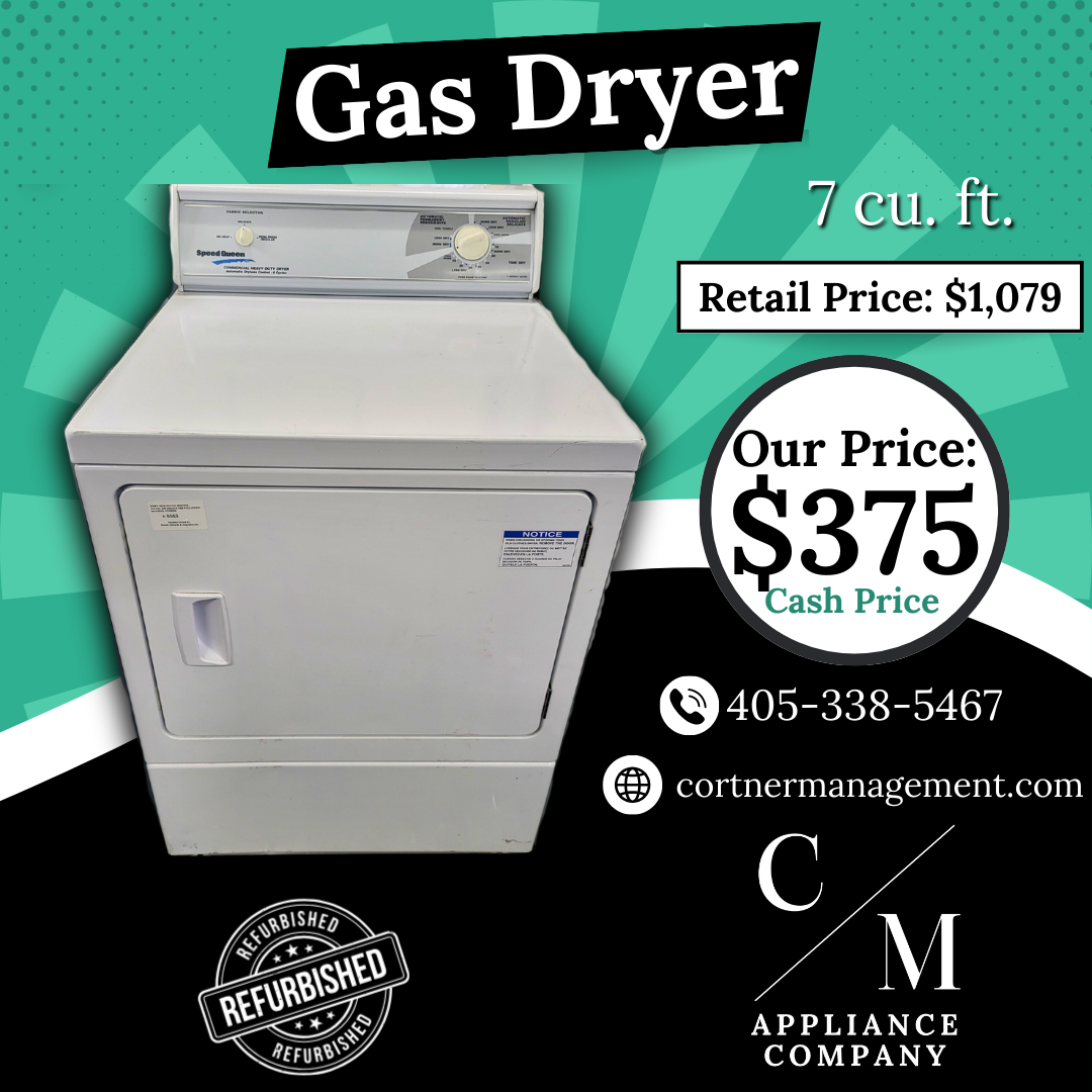 Speed Queen Commercial Gas Dryer LDG30RGS113TW01 | 7.0 cu. ft. - Refurbished