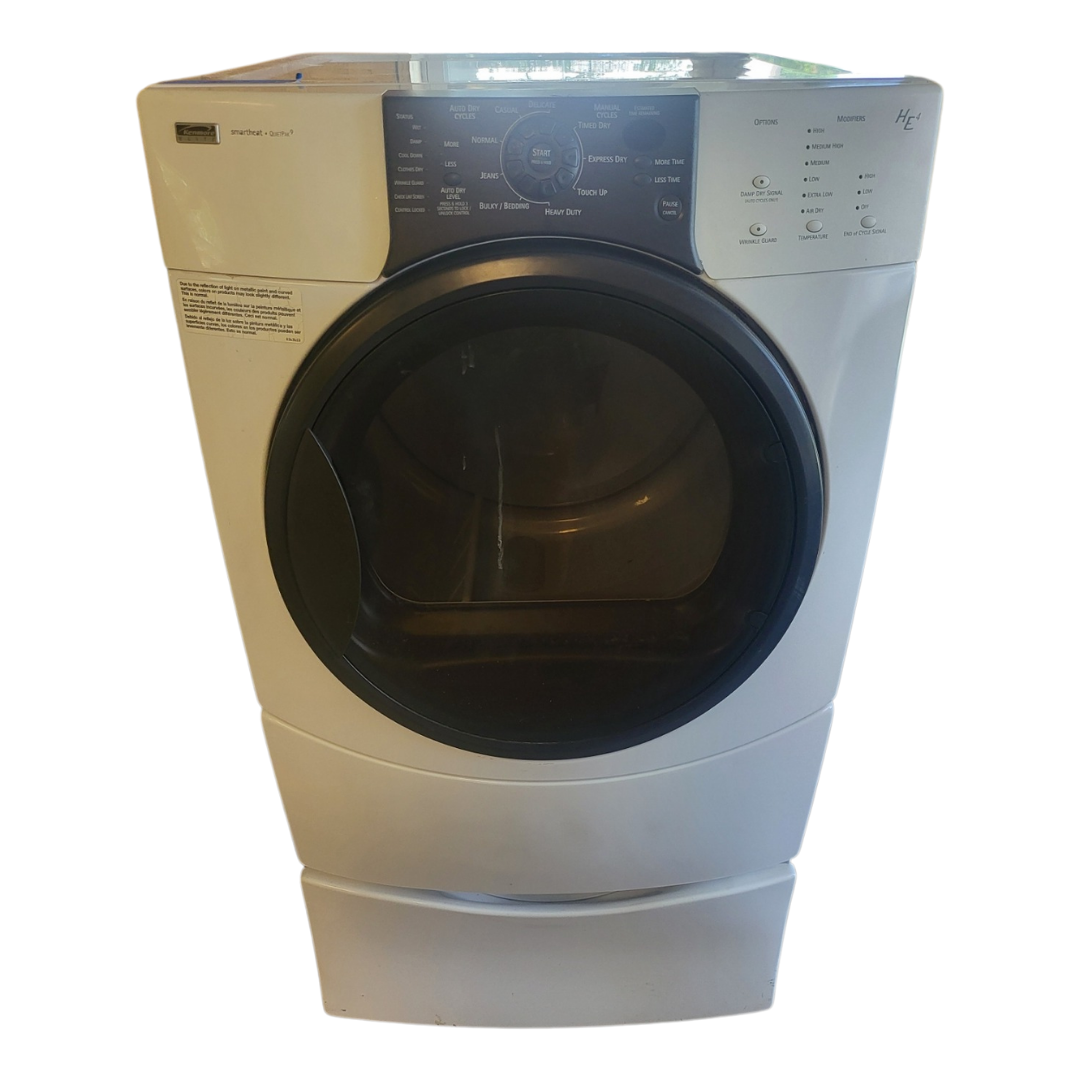 Kenmore 110.85872401 HE4 Electric Dryer, 7.4 cu. ft. capacity, White With Pedestal - Refurbished