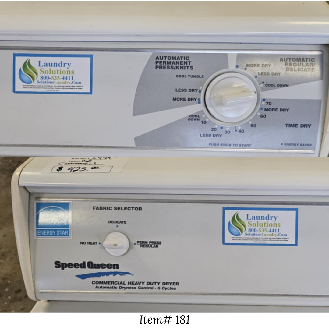 Speed Queen Electric Dryer LES17AWF | 7.2 cur. ft - Refurbished
