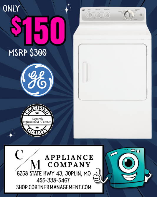 GE® 7.0 cu. ft. capacity DuraDrum™ electric dryer - GLDP280EDWS