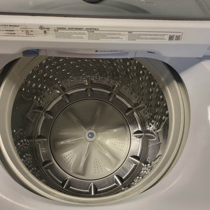 SET: Samsung WA50R5200AW 27 Inch Top Load Washer 5.0 Cu. Ft. & Samsung DVE50R5200W 27 Inch Electric Dryer with 7.4 Cu. Ft. - REFURBISHED