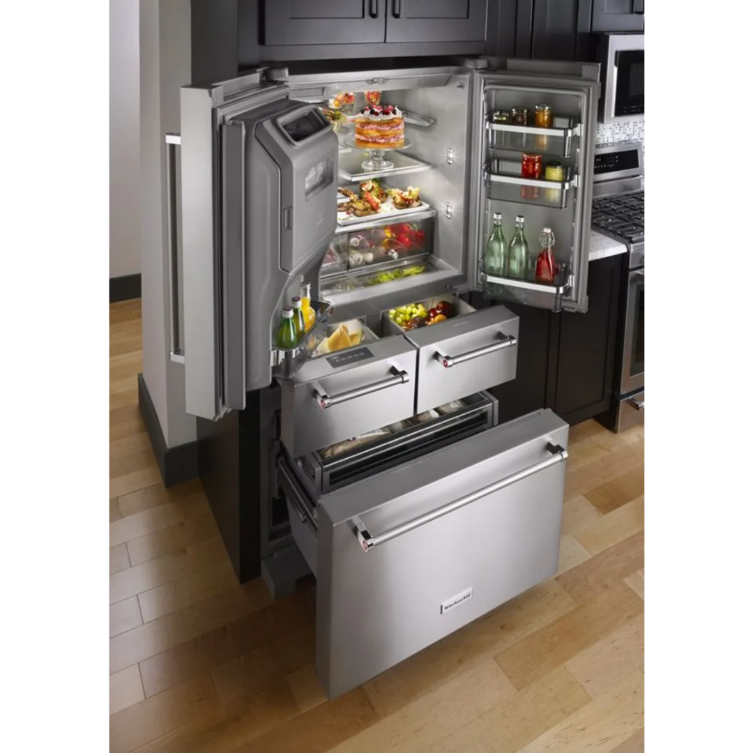 KitchenAid KRMF706ESS 36 Inch Freestanding 5-Door French Door Refrigerator with 25.8 cu. ft.