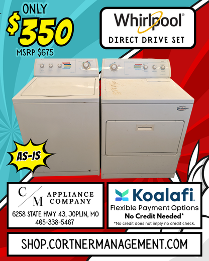 Whirlpool Set LSQ8000LQ & LEQ8000JQ, As-Is