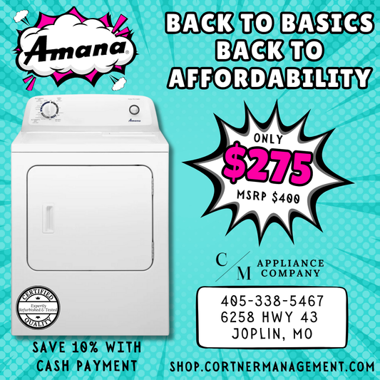 Amana NED4600YQ 29 inch 6.5 cu. ft. Electric Dryer, Refurbished