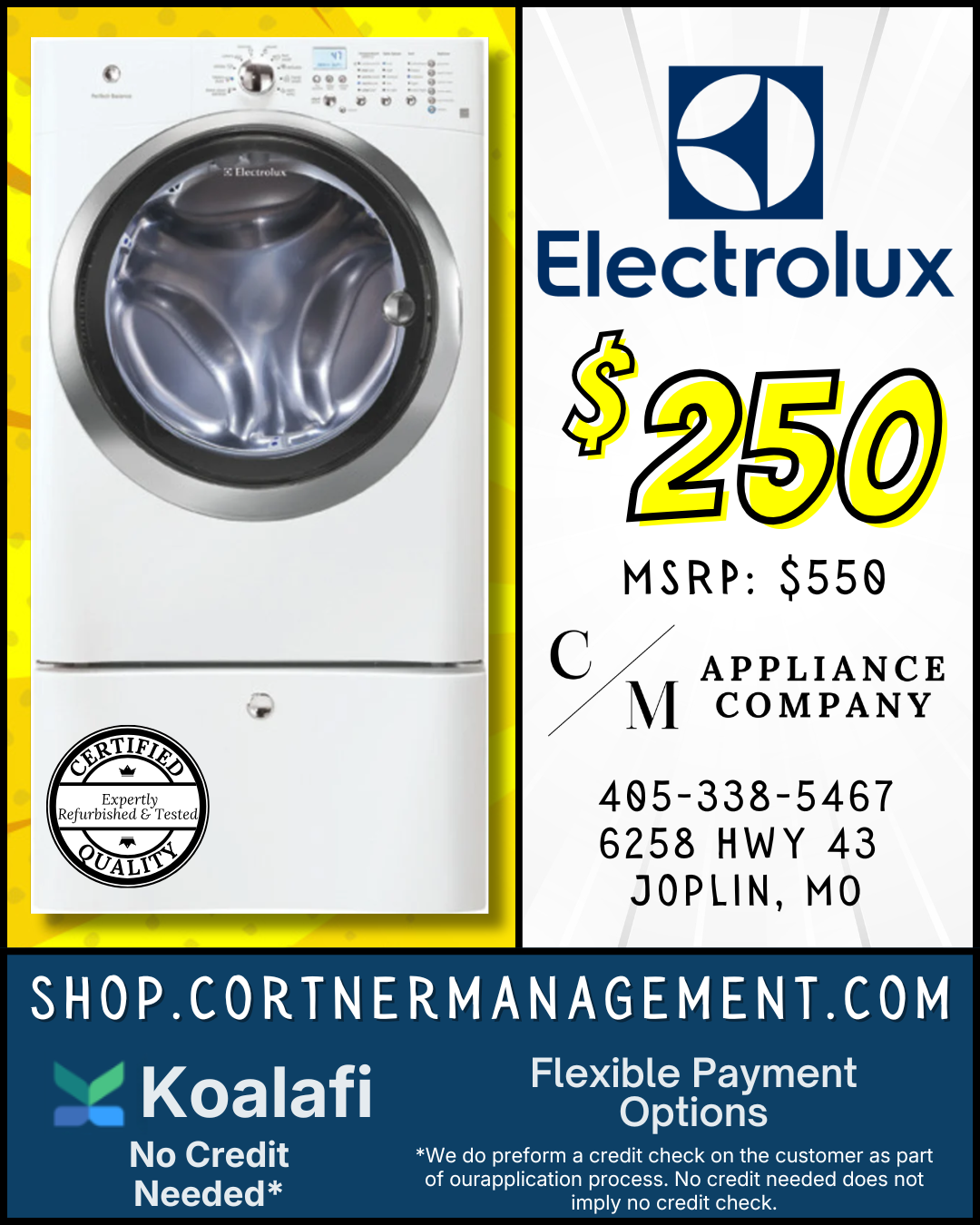 Electrolux IQ-Touch Series EIFLW55HIW, Refurbished