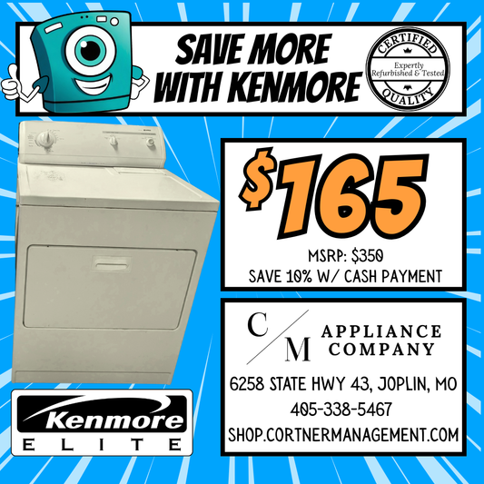 Kenmore Super Capacity Plus 80 Series Electric Dryer, Refurbished
