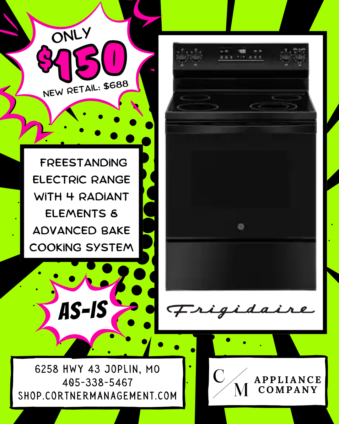 Frigidaire FEF366EBE, As-Is