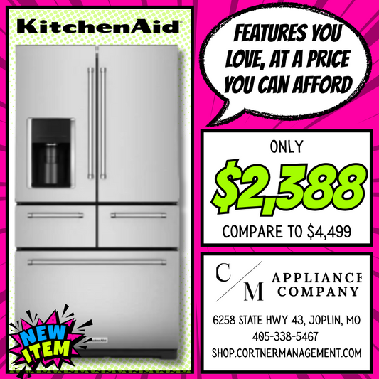 KitchenAid KRMF706ESS 36 Inch Freestanding 5-Door French Door Refrigerator with 25.8 cu. ft.