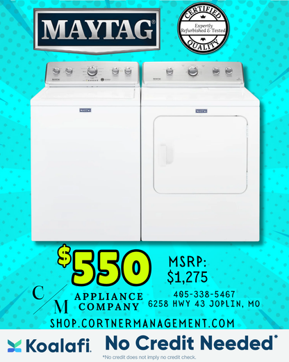 Set: Maytag MVWC565FW2 Washer & MEDC465HW0 Dryer