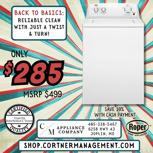 Roper RTW4516FW 3.5 cu. ft. Top-Load Washer with Agitator