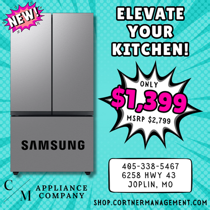 Samsung BESPOKE RF24BB6200QL 36 Inch Counter Depth Smart 3-Door French Door Refrigerator with 24 cu. ft. Total Capacity