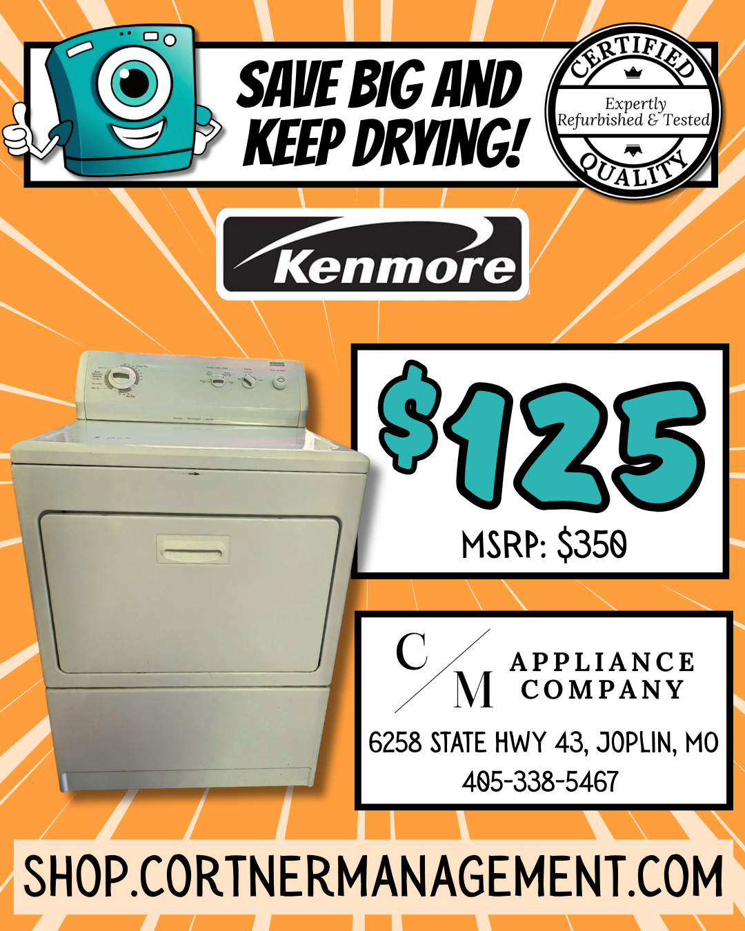 Kenmore 110.66922500, Refurbished