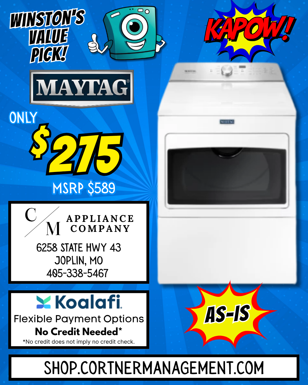 Maytag MEDB765FW, As-Is