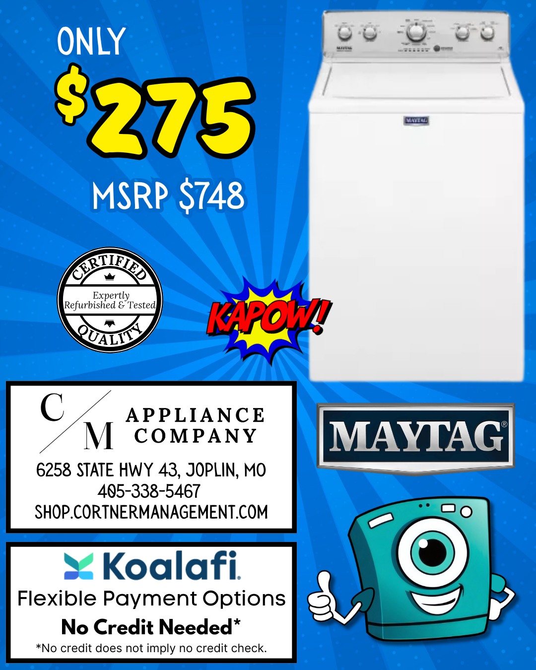 Maytag MVWC565FW, Refurbished