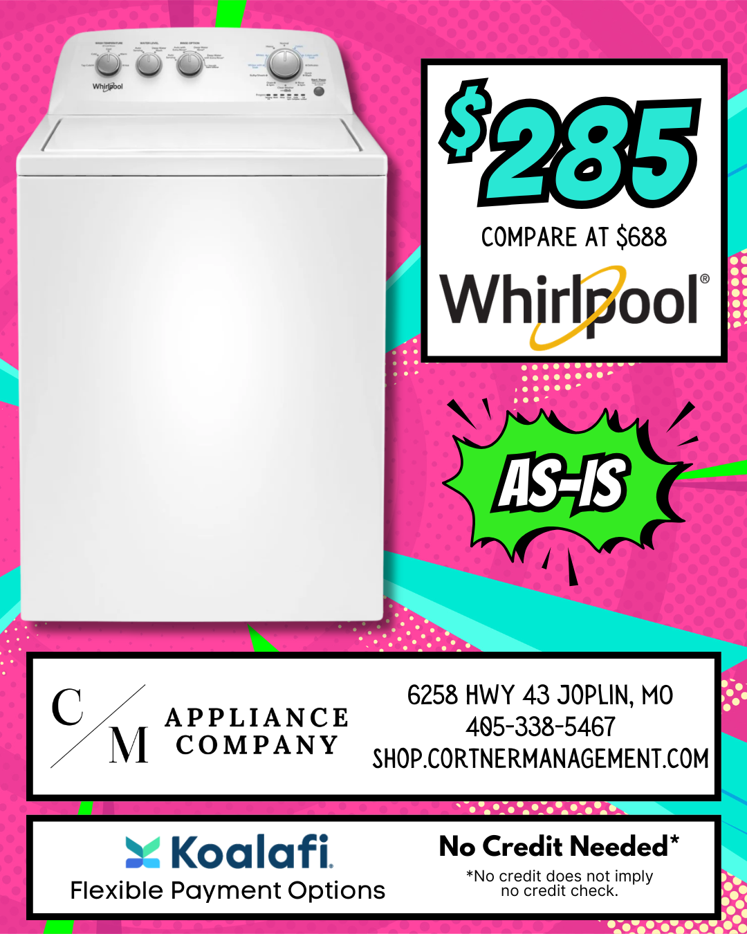 Whirlpool WTW4850HW, As-Is