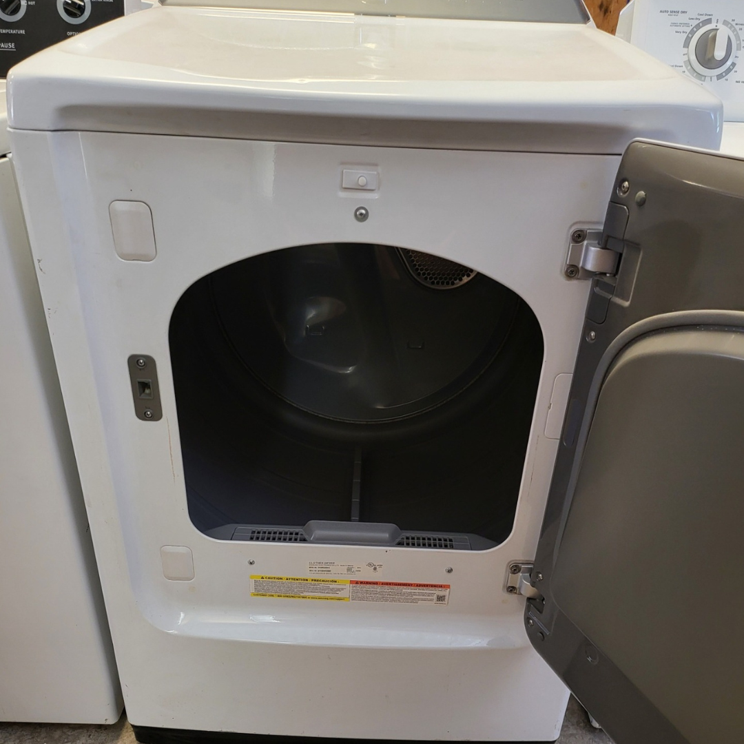 Samsung DVE50R5200W 27 Inch Electric Dryer with 7.4 Cu. Ft. Capacity, 10 Dry Cycles, Smart Care, Sensor Dry, Quick Dry, Sanitize, Wrinkle Prevent, and Child Lock: White, Refurbished
