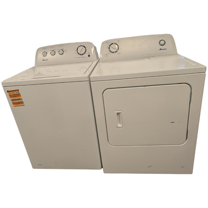 SET: Amana NTW4519JW Washer & NED4655EW Dryer, Refurbished