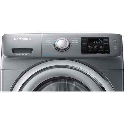 SET: Samsung WF42H5200AP 27 Inch 4.2 cu. ft. Front Load Washer & DV42H5200EP 27 Inch Electric Dryer 7.5 cu. ft. Platinum Refubished