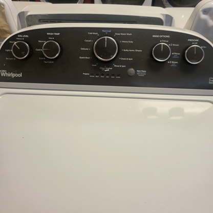 SET: Whirlpool WTW4900BW 27 Inch Top-Load Washer, 3.8 cu. ft. & Whirlpool WED4850BW29 Inch Electric Dryer, 7.0 cu. ft. - REFURBISHED