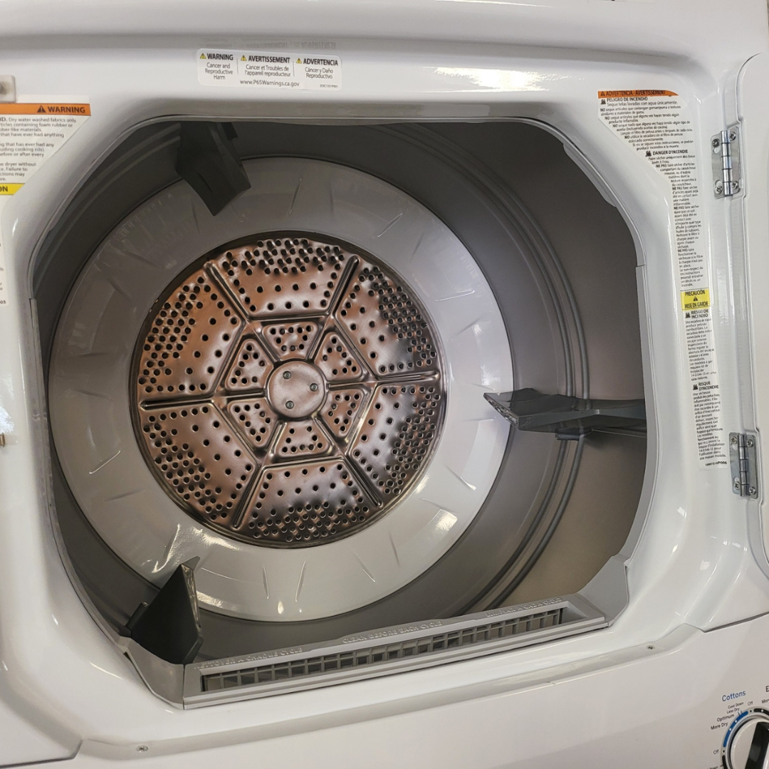 GE Spacemaker GUD27ESSMWW 27 Inch Electric Laundry Center with Auto-load Sensing, Cycle Status Lights, Rotary Controls, 11 Wash Cycles, 6 Wash/Rinse Temperatures and 800 RPM