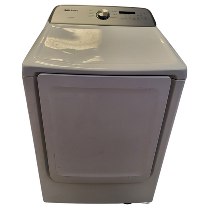 Samsung DVE50R5200W 27 Inch Electric Dryer with 7.4 Cu. Ft. Capacity, 10 Dry Cycles, Smart Care, Sensor Dry, Quick Dry, Sanitize, Wrinkle Prevent, and Child Lock: White, Refurbished