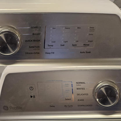 GE Profile PTW600BSRWS 28 Inch Top Load Smart Washer with 5.0 Cu. Ft. Capacity, 12 Wash Cycles, 7 Wash Options, Deep Fill and Energy Star Certified: White
