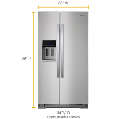 Whirlpool WRS588FIHZ 36-inch Wide Side-by-Side Refrigerator - 28 cu. ft.