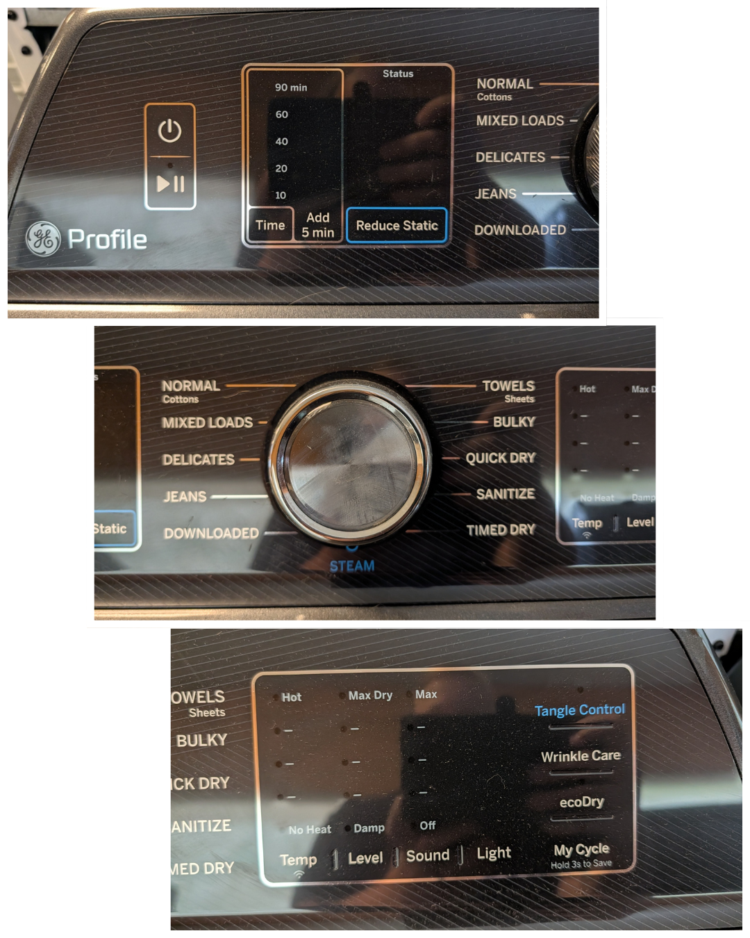 GE Mixed Set: Dryer PTD70EBPT1DG New | Washer PTW900BPT0DG Refurbished