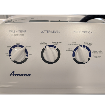 SET: Amana NTW4519JW Washer & NED4655EW Dryer, Refurbished
