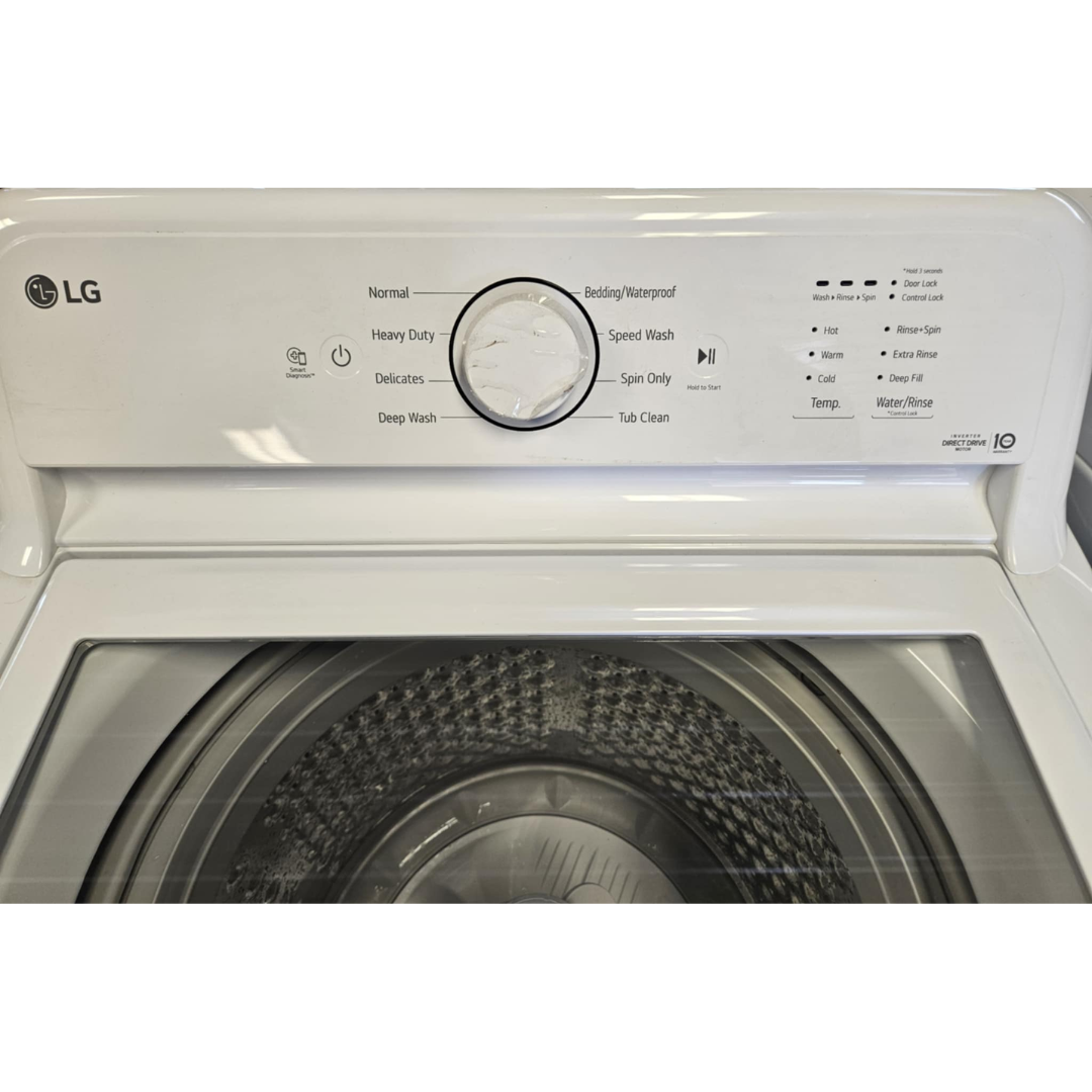 SET: NEW LG WT6105CW 27 Inch Top Load Washer with 4.1 cu ft Capacity & REFURBISHED DLE7150W 27 Inch Electric Dryer with 7.3 Cu. Ft. Capacity (Copy)