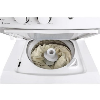 GE Spacemaker GUD27ESSMWW 27 Inch Electric Laundry Center with Auto-load Sensing, Cycle Status Lights, Rotary Controls, 11 Wash Cycles, 6 Wash/Rinse Temperatures and 800 RPM