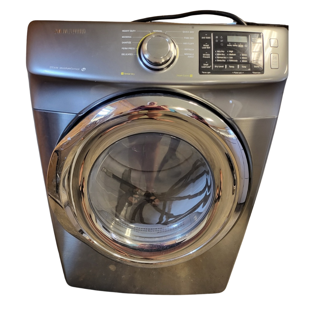 SET: Samsung WF42H5200AP 27 Inch 4.2 cu. ft. Front Load Washer & DV42H5200EP 27 Inch Electric Dryer 7.5 cu. ft. Platinum Refubished
