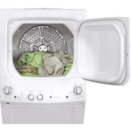 GE Spacemaker GUD27ESSMWW 27 Inch Electric Laundry Center with Auto-load Sensing, Cycle Status Lights, Rotary Controls, 11 Wash Cycles, 6 Wash/Rinse Temperatures and 800 RPM