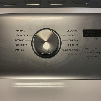 SET: Samsung WA50R5200AW 27 Inch Top Load Washer 5.0 Cu. Ft. & Samsung DVE50R5200W 27 Inch Electric Dryer with 7.4 Cu. Ft. - REFURBISHED
