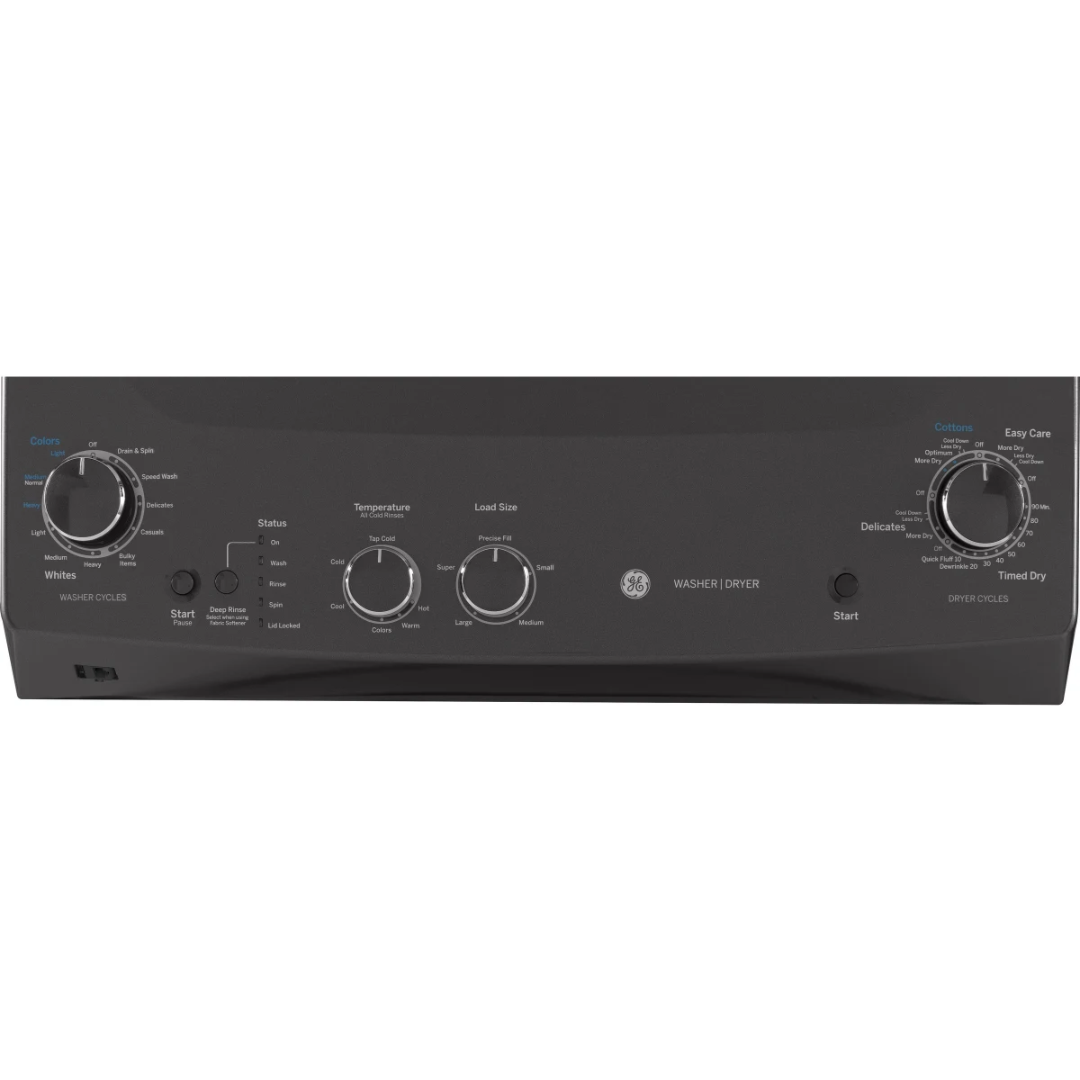 GE Spacemaker GUD27ESSMWW 27 Inch Electric Laundry Center with Auto-load Sensing, Cycle Status Lights, Rotary Controls, 11 Wash Cycles, 6 Wash/Rinse Temperatures and 800 RPM