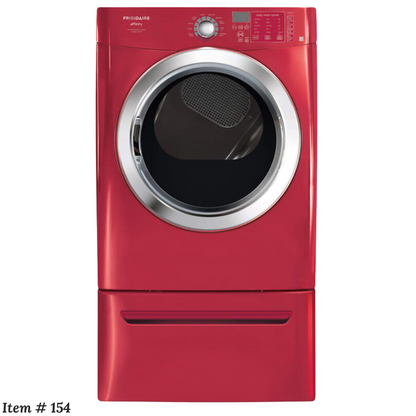 Frigidaire Affinity Series FASE7074LR 27 Inch Electric Steam Dryer with 7.0 cu. ft. Ultra-Capacity, Ready Steam, Energy Saver Option, DrySense Technology, Specialty Cycles/Options and NSF Certified: Classic Red - Refurbished