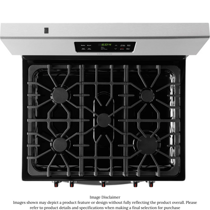 Frigidaire FFGF3054TS 30 Inch Freestanding Gas Range with 5 Sealed Burners, 5 Cu. Ft. Capacity Oven, Store-More™ Storage Drawer, Continuous Grates, One-Touch Self-Clean, Quick Boil, Low Simmer Burner, Auto Shut-Off, and CSA Certified: Stainless Steel